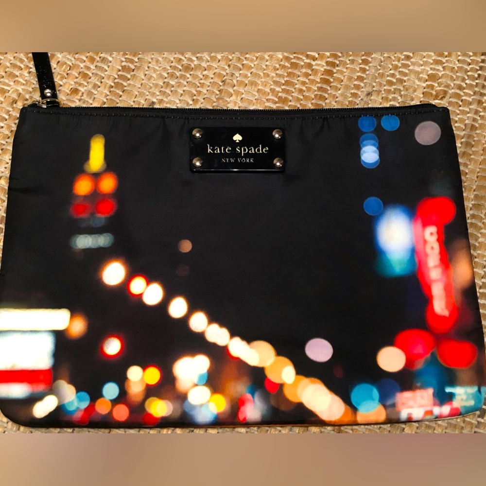 KATE SPADE blk city lights clutch or multi use bag. Looks new Pristine in/out